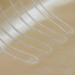 CADENA DE ACERO BLANCO ROLO FINA 45CM X10