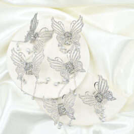 BROCHE PARA EL CABELLO MARIPOSA MULTI-STRASS C/PERLASX6