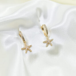 ARGOLLA DE ACERO DORADO MICROPAVE C/ DIJE ESTRELLA