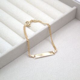 PULSERA DE IDENTIDAD ENCHAPADO AMERICANO PARA BEBE 14CM