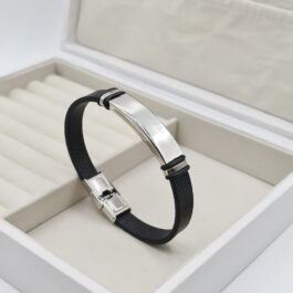 PULSERA DE CUERO Y CUERO PARA GRABAR C/DONAS DE CAUCHO