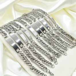 PULSERA DE ACERO DE HOMBRE PARA GRABAR X10