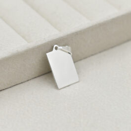 DIJE DE ACERO BLANCO CHIPITA RECTANGULAR PARA GRABAR