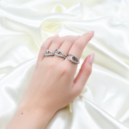 ANILLO DE ACERO TIPO ESLABON DE CAEDENA MICROPAVE X3