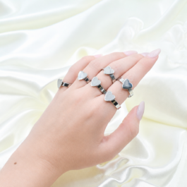 ANILLO DE ACERO CORAZON LISO MEDIANO X6