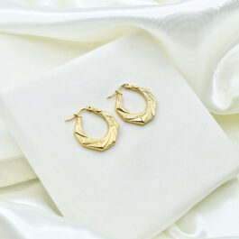ARO DE ACERO DORADO OCTOGONAL FACETADO