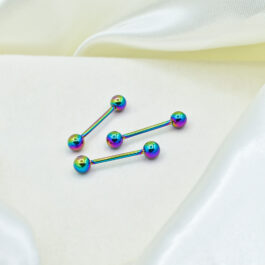 PIERCING PARA LENGUA DE COLORES METALIZADOS x3