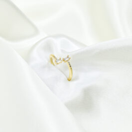 ANILLO DORADO ABIERTO DOBLE CUBIC