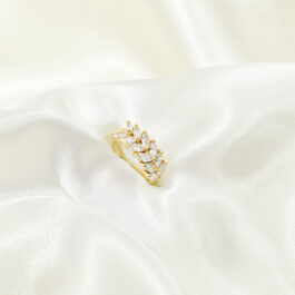 ANILLO DORADO ESPIGA C/ CUBIC