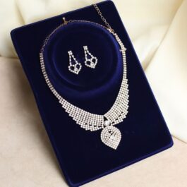 CONJUNTO DE STRASS ROSE Y DORADO AROS Y GARGANTILLA