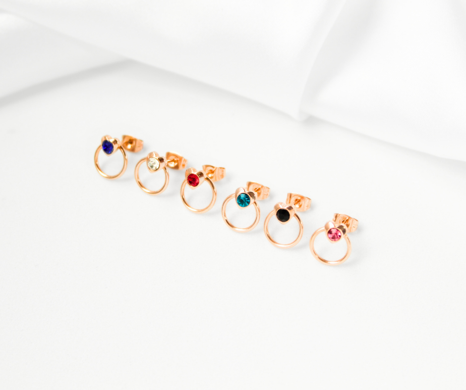 ARO DE ACERO ROSE CIRCULO C/ FORMA C/STRASS - Imagen 6