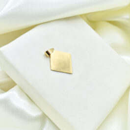 DIJE DE ACERO DORADO CUADRADO LISO PARA GRABAR