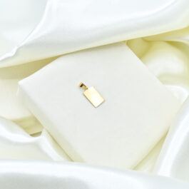 DIJE DE ACERO DORADO CHAPITA RECTANGULAR PARA GRABAR