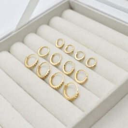 PIERCING ARGOLLA DORADO C/STRASS POR UNIDAD X12