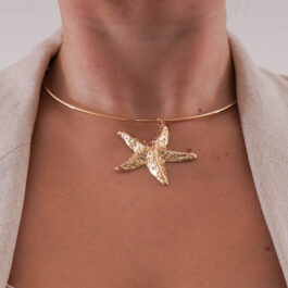 CHOCKER RIGIDO DORADO C/DIJE DE ESTRELLA DE MAR