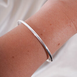 ESCLAVA DE ACERO BLANCO FINA 3MM, 4MM Y 5MM