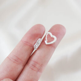 ARO ARGOLLA BLANCO CORAZON CON CRISTALES BAGUETTE