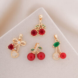 DIJE DORADO DE CEREZAS GRANDES VARIOS MODELOS