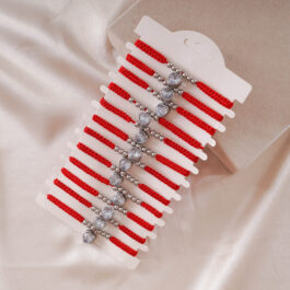 PULSERA MACRAME C/SUSANITO CORAZON COLGANTE Y BOLITAS X 12