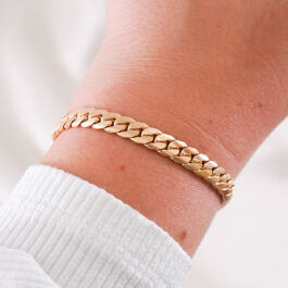 PULSERA DE ACERO DORADO GRUMME CERRADA PLANA