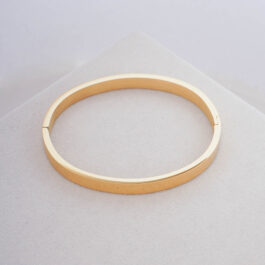 ESCLAVA DE ACERO DORADO LISA C/BISAGRA