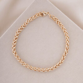 PULSERA DE ACERO DORADO ESPIGA MEDIANA 5.0MM DE 19CM