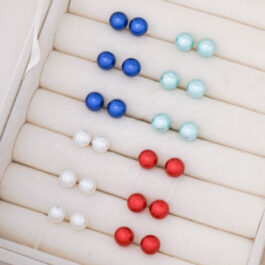 ARO PERLA C/ PASANTE DE ACERO VARIAS MEDIDAS X12 COLORES