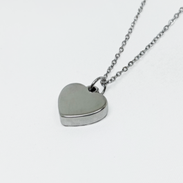 COLLAR DE ACERO C/DIJE CORAZON ENTERO O CALADO