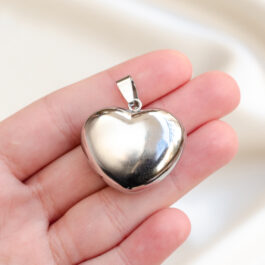 DIJE DE ACERO CORAZON INFLADO GRANDE