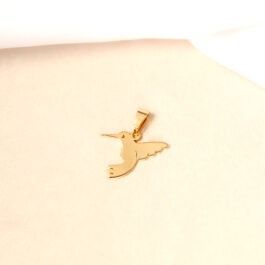 DIJE DE ACERO DORADO COLIBRI