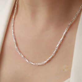 CADENA DE PLATA Y ORO HUECA N1 50CM