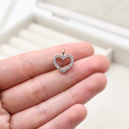 DIJE DE ACERO CORAZON MICROPAVE CALADO