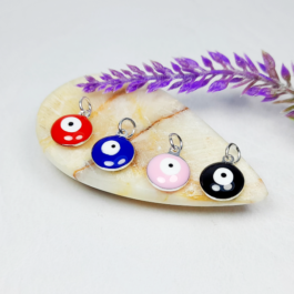 DIJE DE ACERO BLANCO OJO TURCO VARIOS COLORES