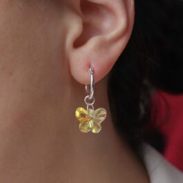 ARGOLLA DE ACERO BLANCO C/CRISTAL GRANDE