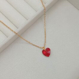 COLLAR DE ACERO DORADO C/DIJE CRISTAL SWAROSVKY