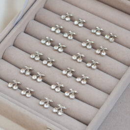 ARO CEREZA C/ STRASS CRISTALINO X12