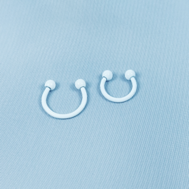 PIERCING DE ACERO BULL ESMALTADO BLANCO