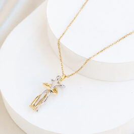 COLLAR DE ACERO COMBINADO PAREJA ABRAZO INFINITO