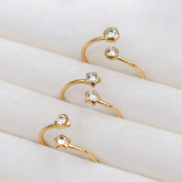 ANILLO DE ACERO DORADO REGULABLE X3