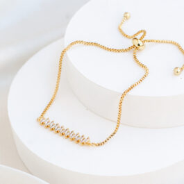 PULSERA DORADA ESTILO BAGUETTE C/CIERRE CORBATERO
