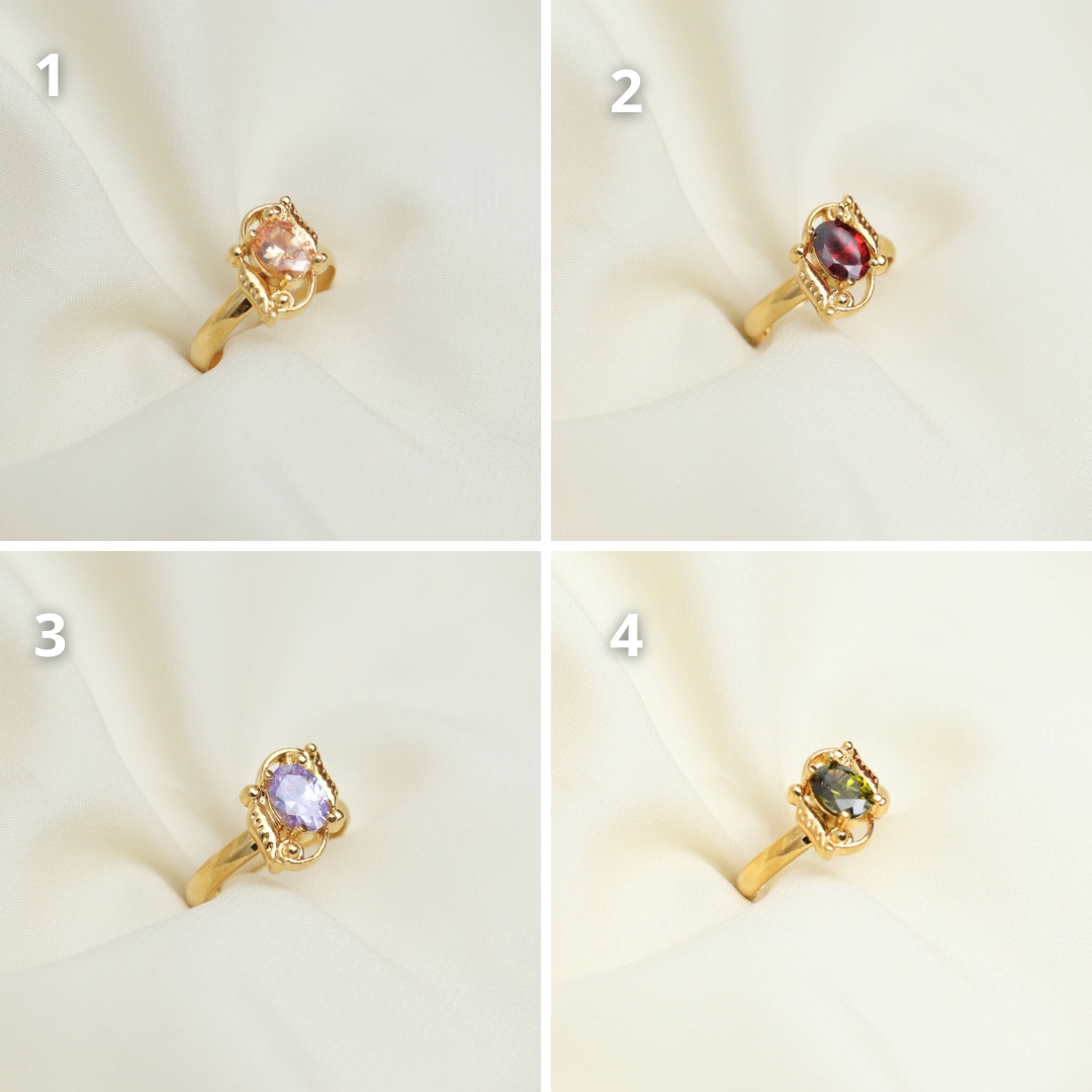 ANILLOS EN ACERO DORADO CON PIEDRAS - Imagen 2