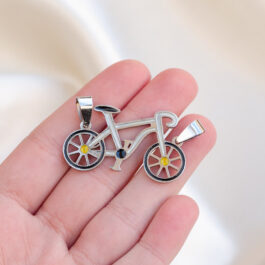 DIJE DE ACERO BICICLETA ESMALTADA