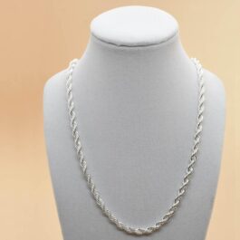CADENA DE ACERO BLANCO TURBILLON BRILLOSA SEMI FINA-0.5 50CM