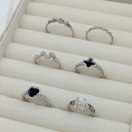 ANILLO DE ACERO MULTISTRASS VARIAS FORMAS X 6