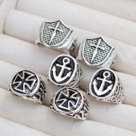 ANILLOS PLATEADOS DE HOMBRE X6