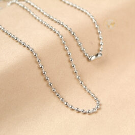 CADENA PLATEADA BOLITA-PALITO DE 60CM FINA