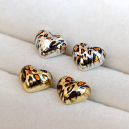 AROS CHUNKY SOLO DORADO CORAZON ANIMAL PRINT