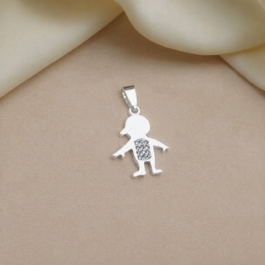 DIJES EN ACERO BLANCO NIÑO CON STRASS