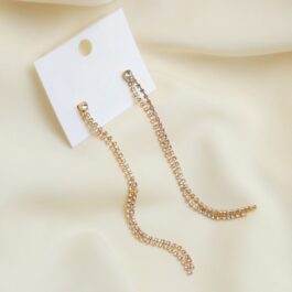 AROS PARA FIESTAS DORADOS CON 2 TIRAS DE STRASS