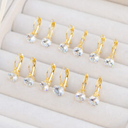 ARO DE ACERO DORADO CIERRE ITALIANO C/1 STRASS X6